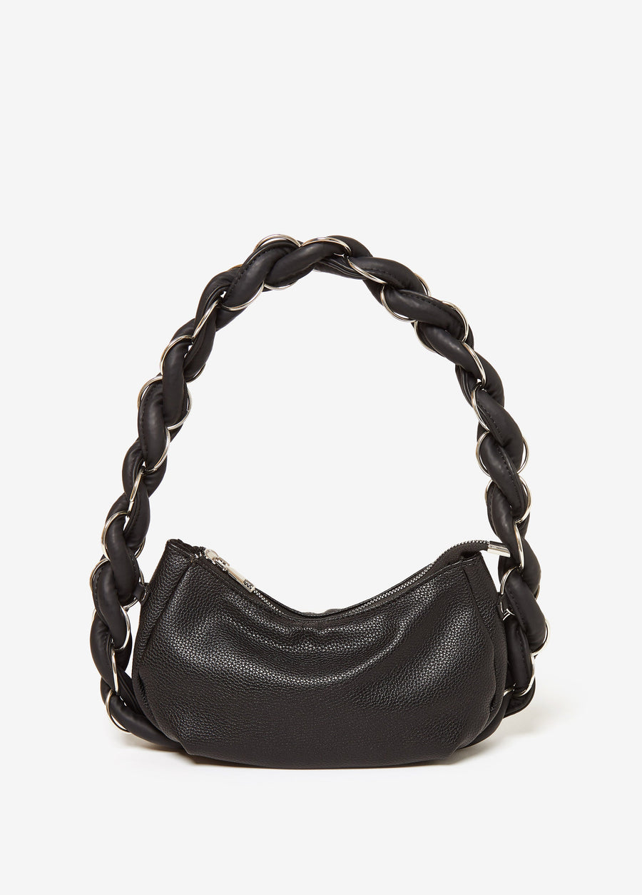 Twisted Pebbled Faux Leather Bag