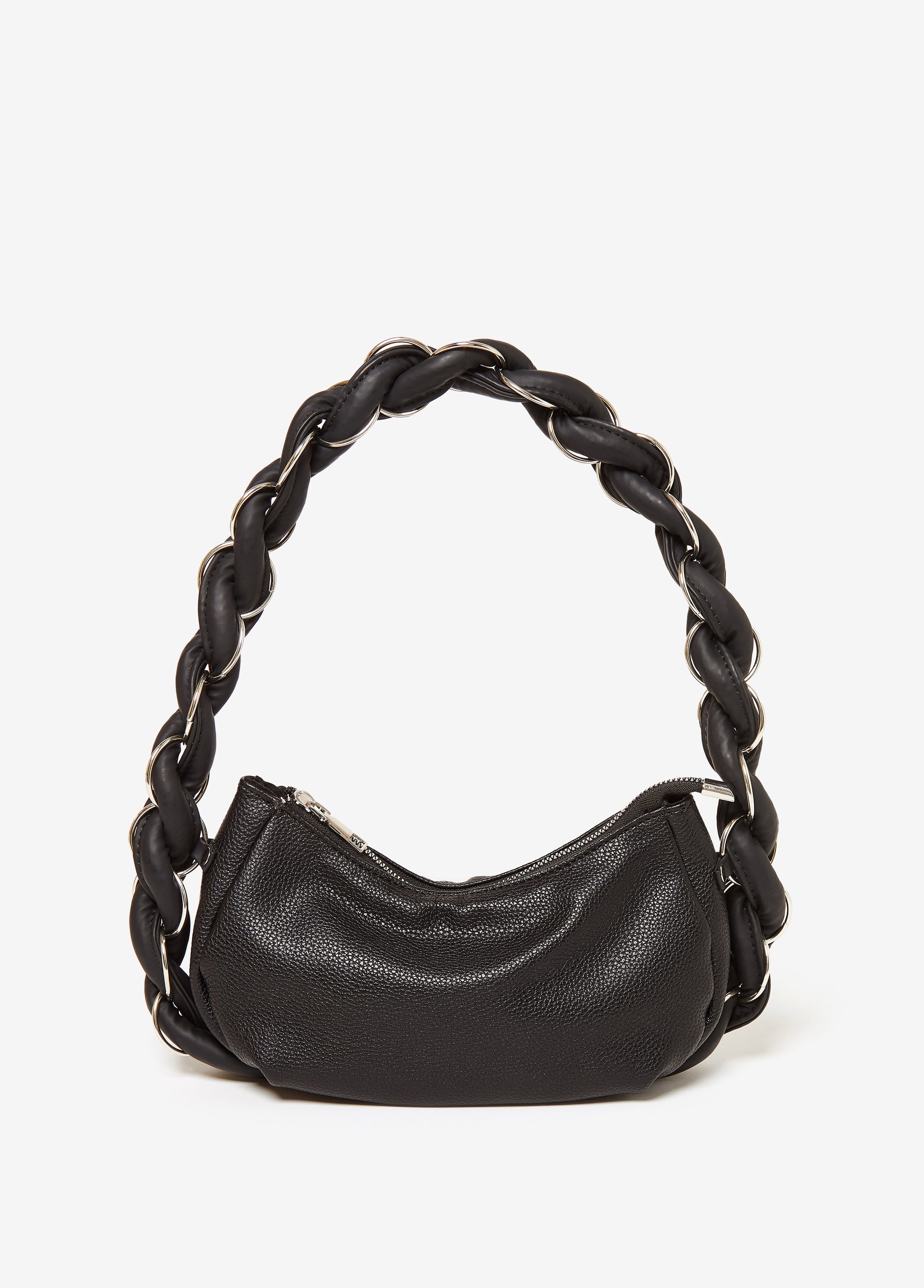 Twisted Pebbled Faux Leather Bag