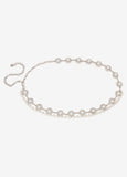 Faux Pearl And Crystal Chain Belt