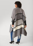 Colorblocked Brushed Kimono