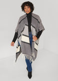 Plus Size Colorblocked Brushed Kimono