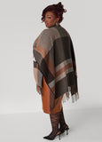 Reversible Fringed Plaid Ruana