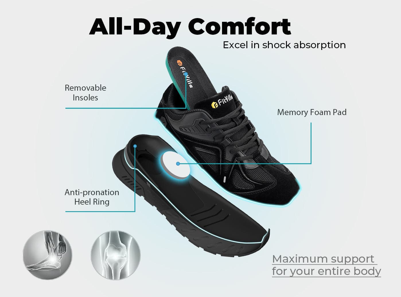 FitVille Women's Rebound Core Walking Shoes V1 - 20