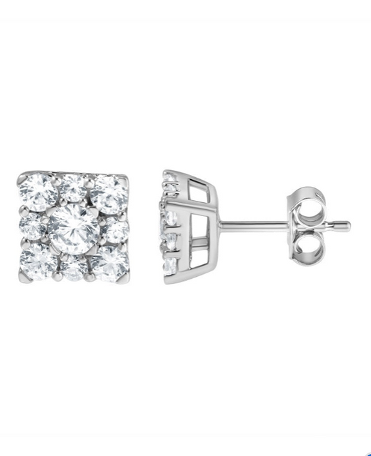 1 Ct.t.w. Round Cut Lab Grown Diamond Stud Earrings in Sterling Silver,  G Color, SI Clarity, Push Back, Dainty Jewelry for Women, Gift Box Included